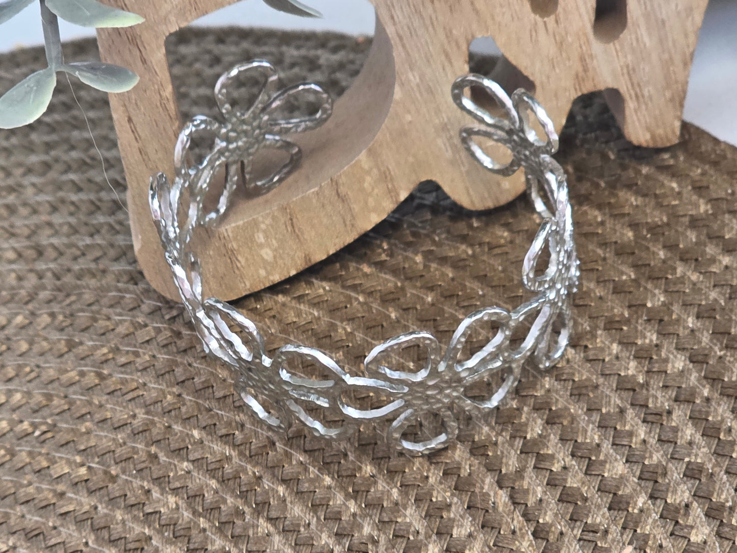 Bracelet Jonc Pâquerette Argenté