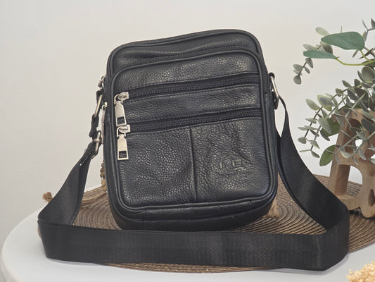 Black Cowhide Leather Satchel