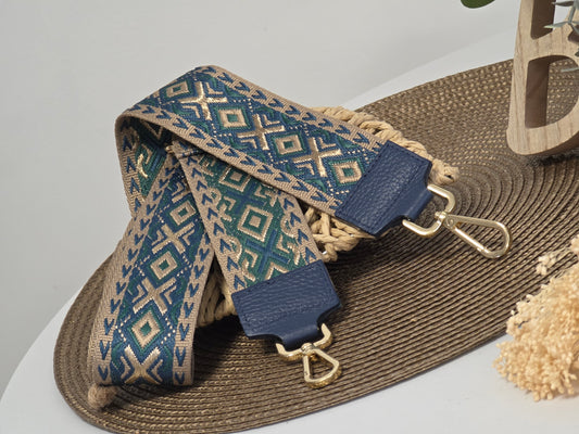 Bandoulière de Sac Bleu Beige - N°20