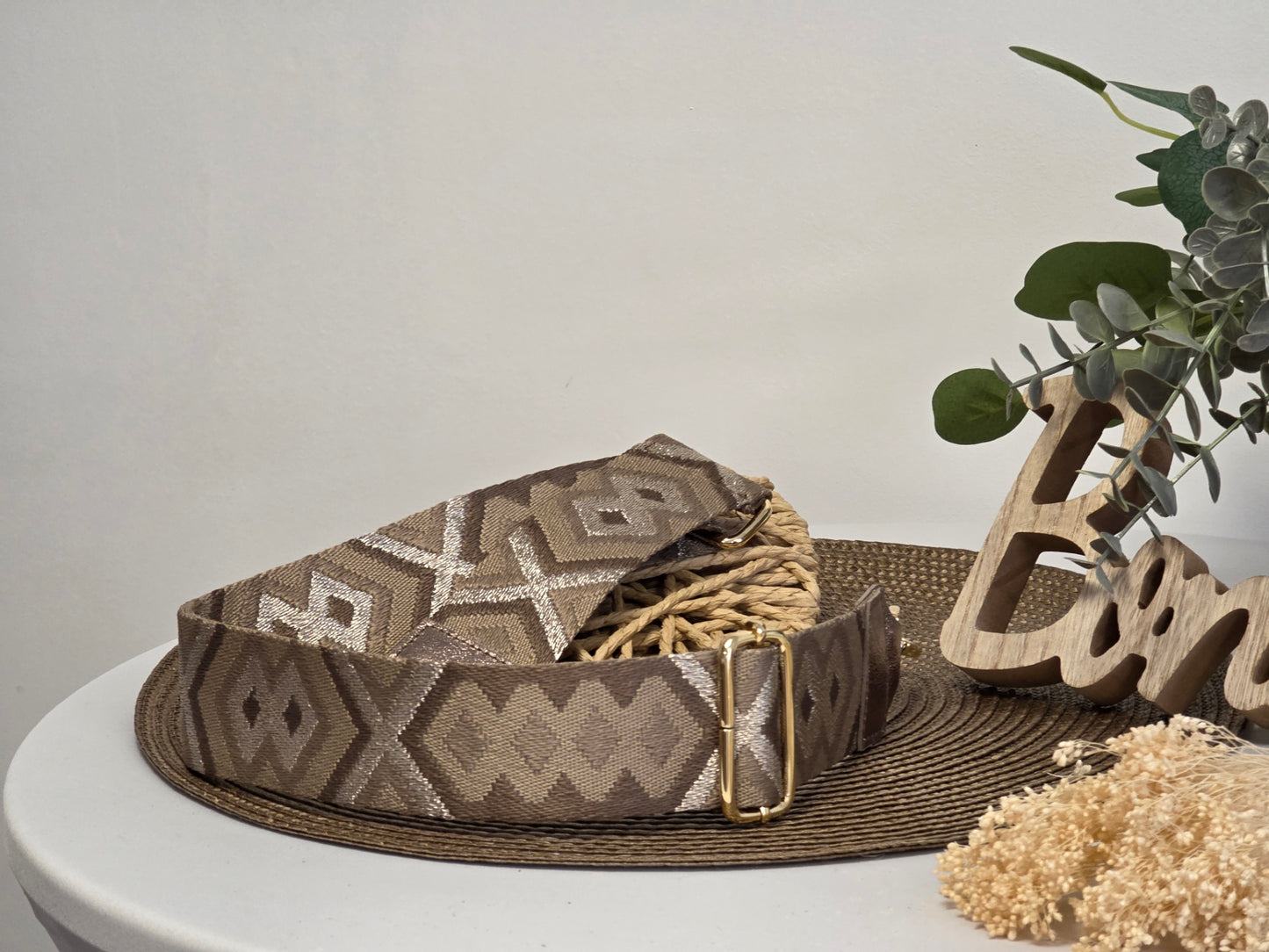 Bandoulière de Sac Taupe Métallisé - N°1