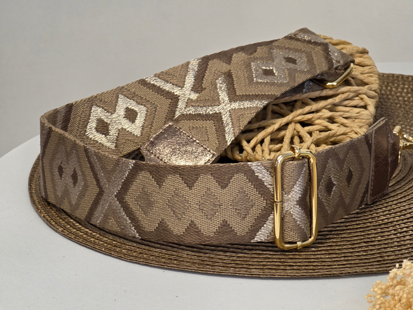 Bandoulière de Sac Taupe Métallisé - N°1