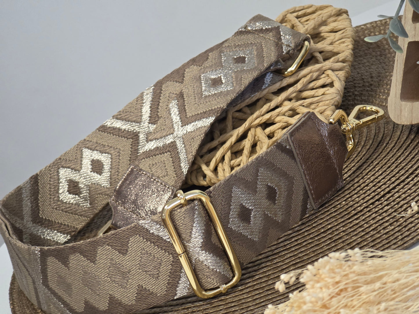 Bandoulière de Sac Taupe Métallisé - N°1