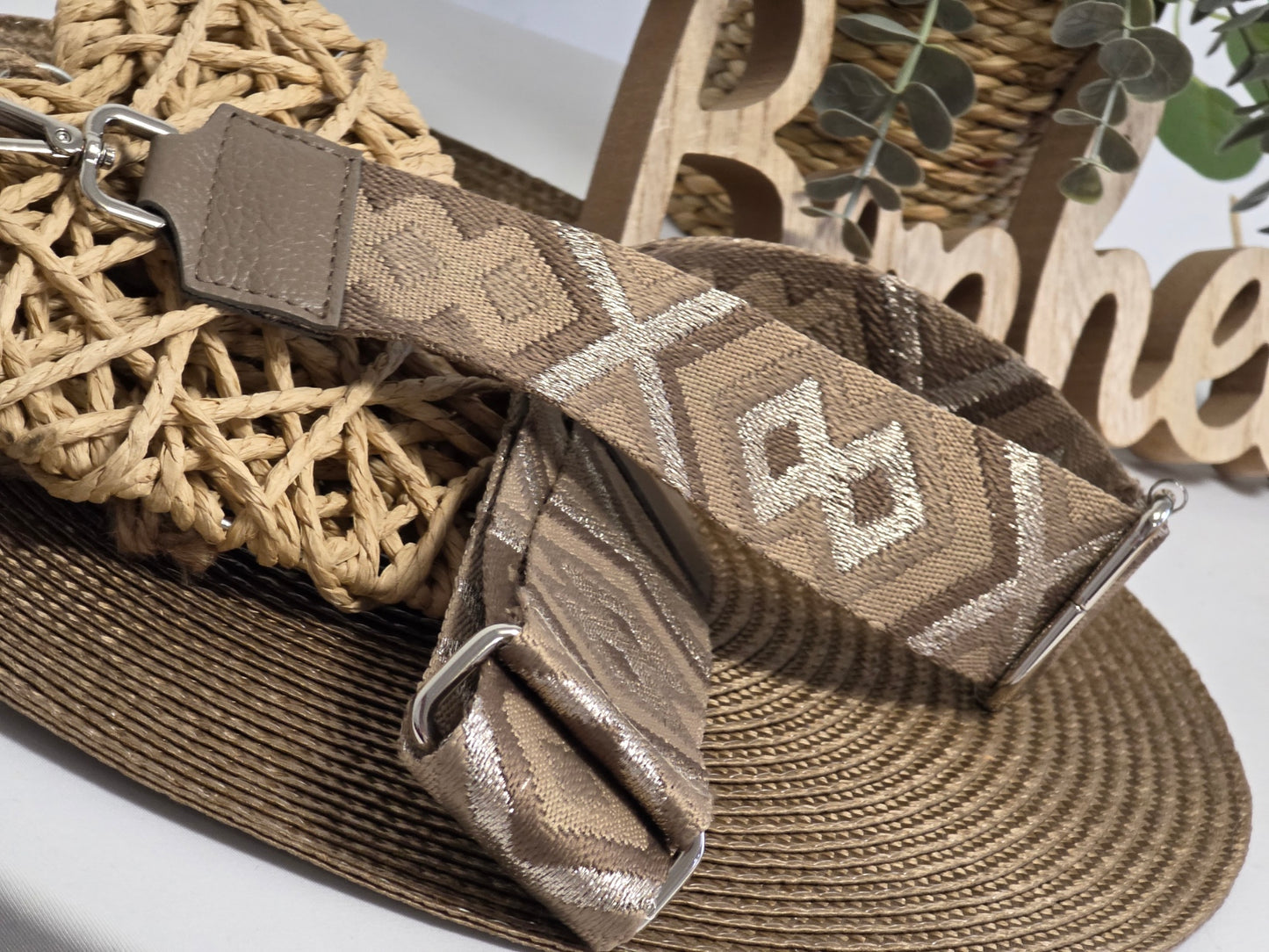 Bandoulière de Sac Géométrique Beige N°3
