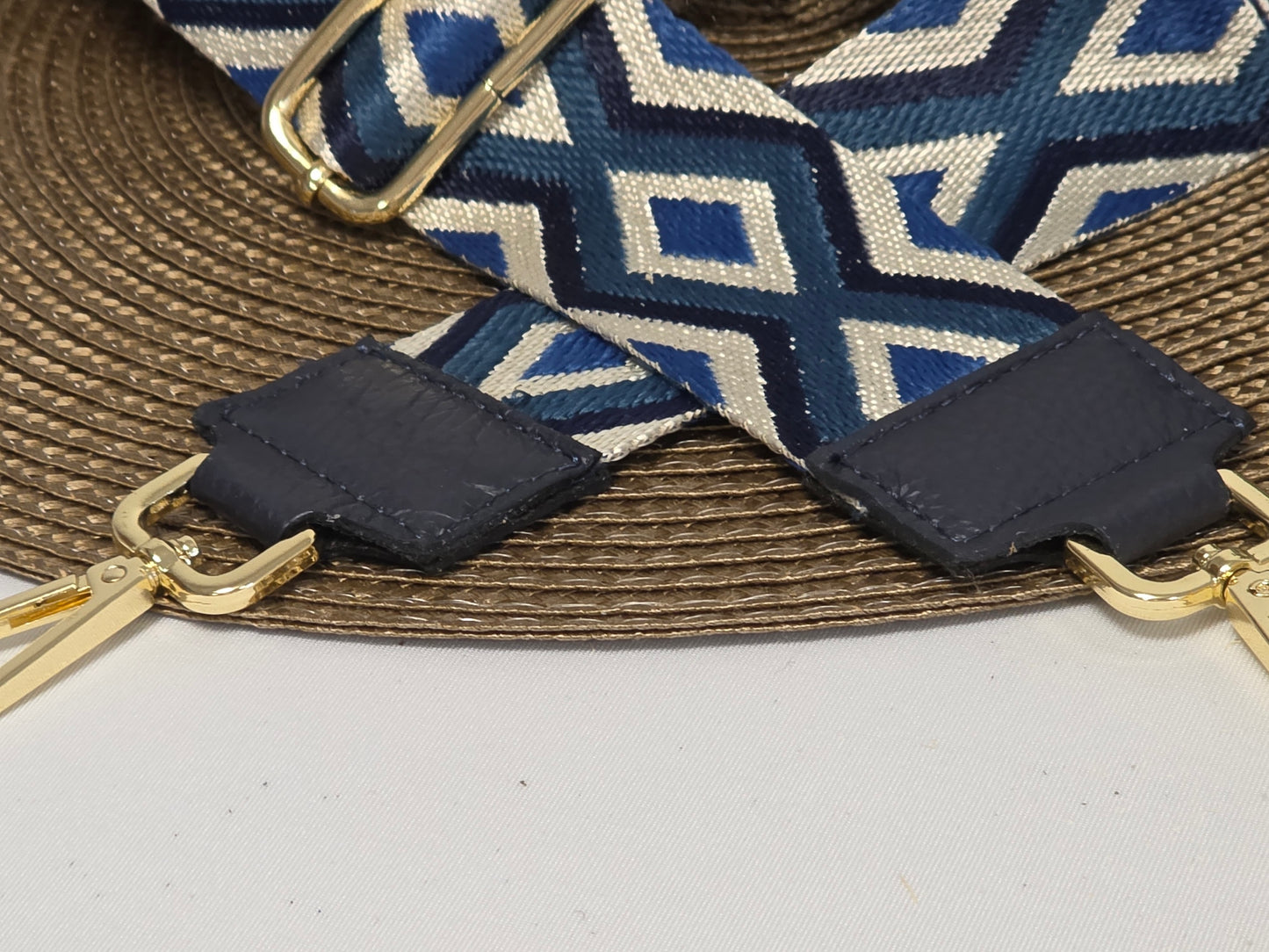 Bandoulière de Sac Style Losange Bleu Marine - N°4