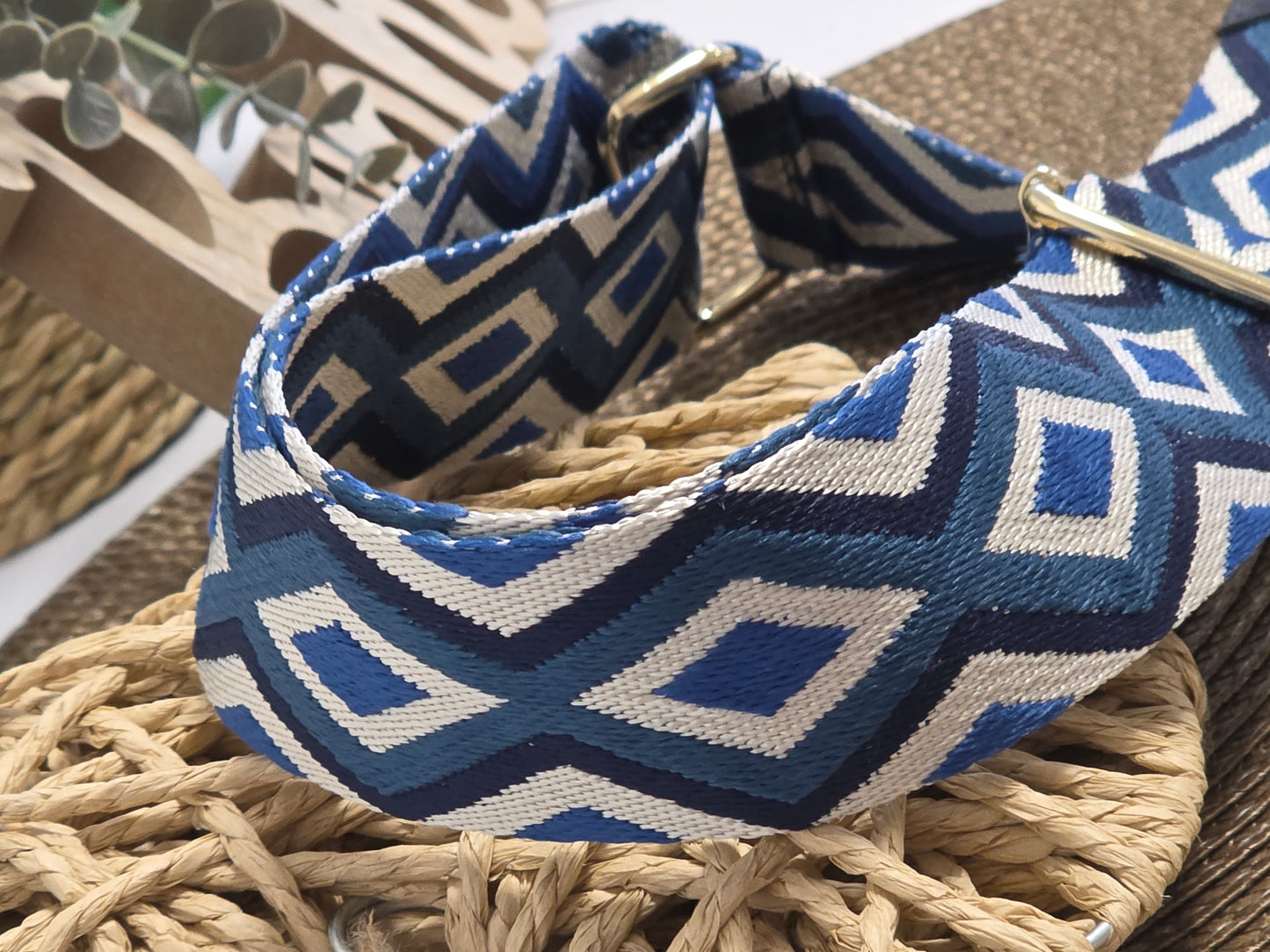 Bandoulière de Sac Style Losange Bleu Marine - N°4