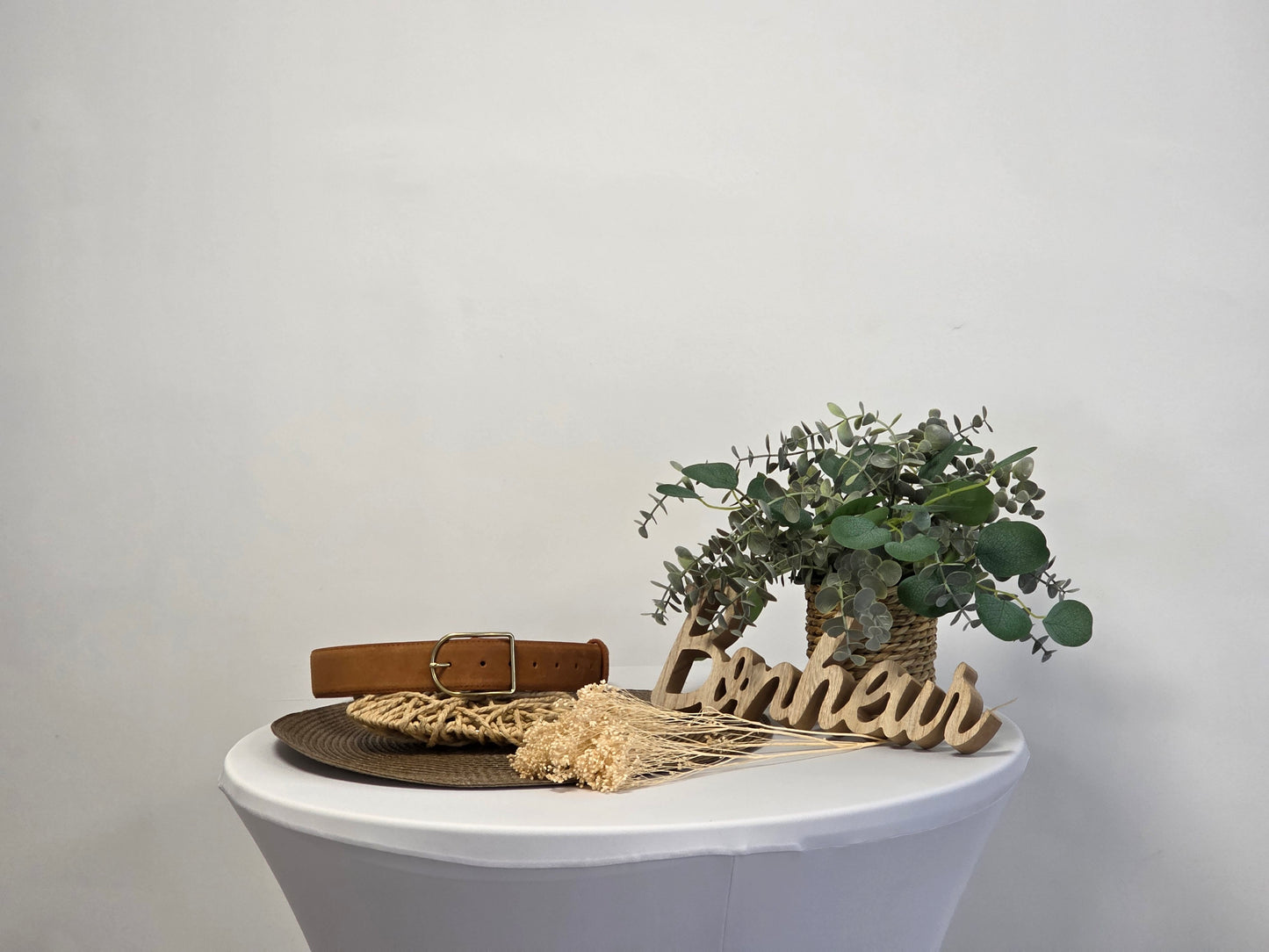 Ceinture Croûte de Cuir Daim Camel