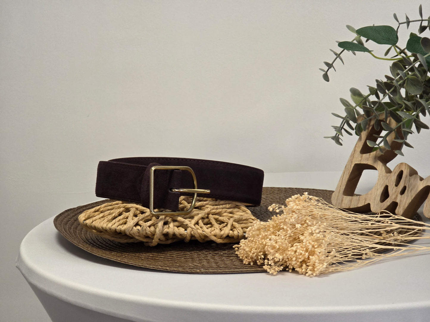 Ceinture Croûte de Cuir Daim Choco