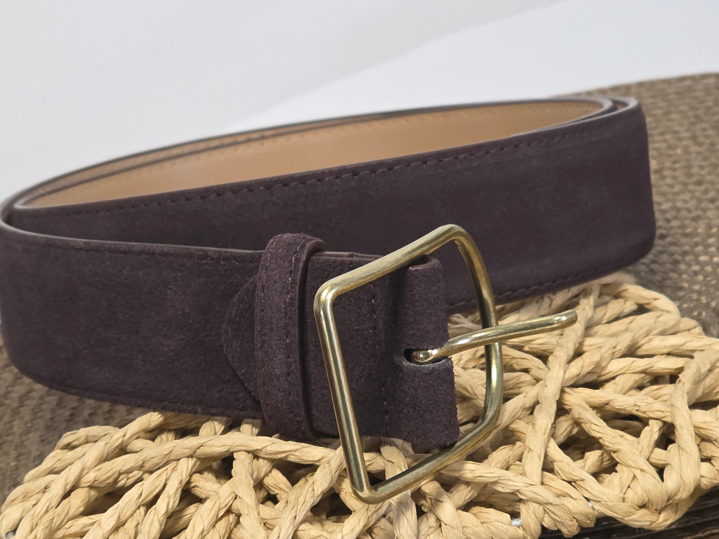 Ceinture Croûte de Cuir Daim Choco