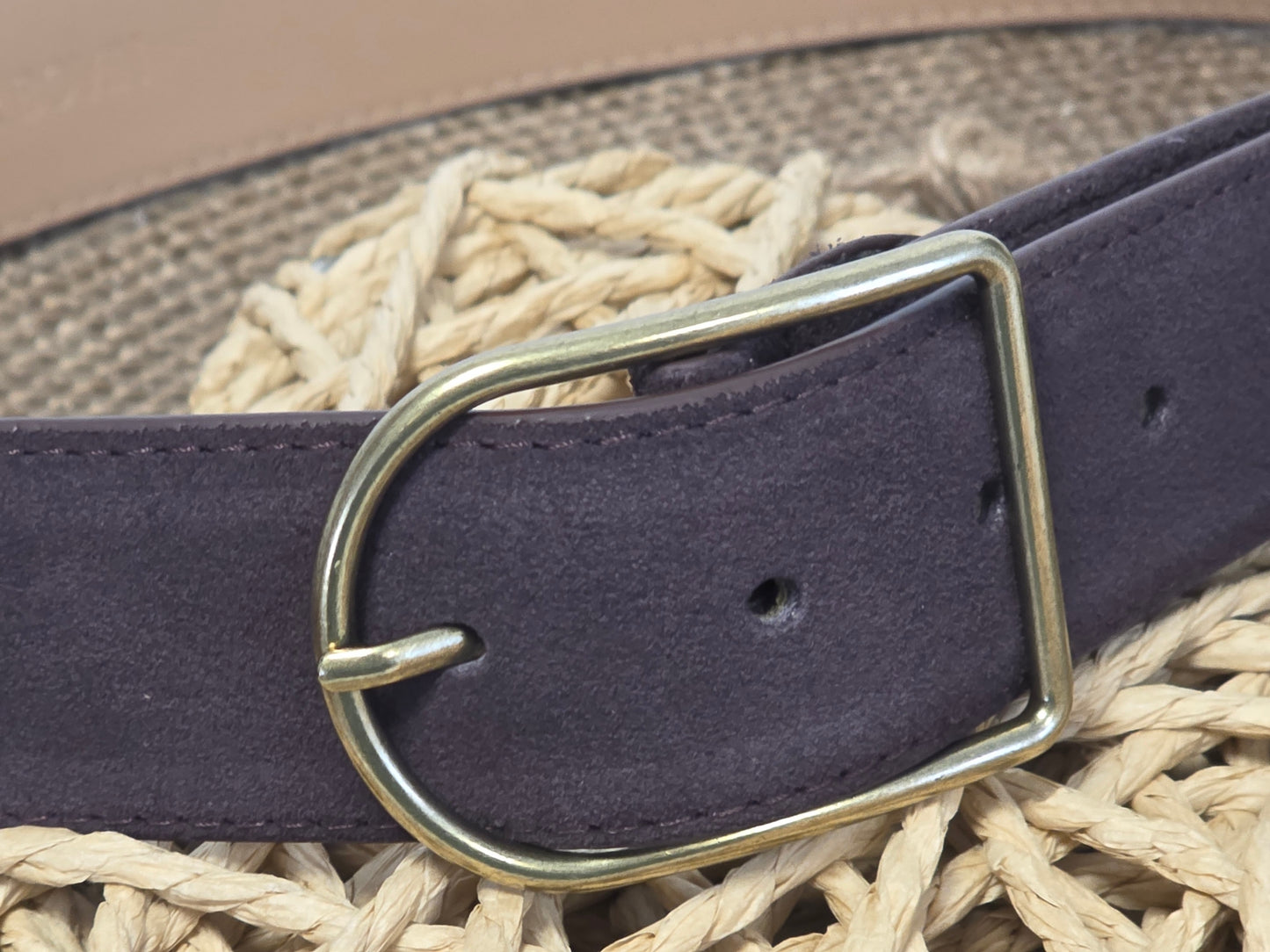 Ceinture Croûte de Cuir Daim Choco
