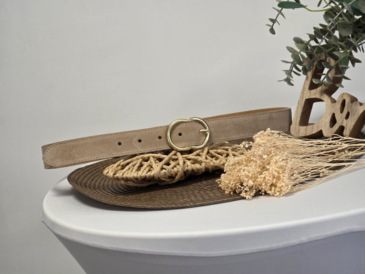 Ceinture Croûte de Cuir Beige