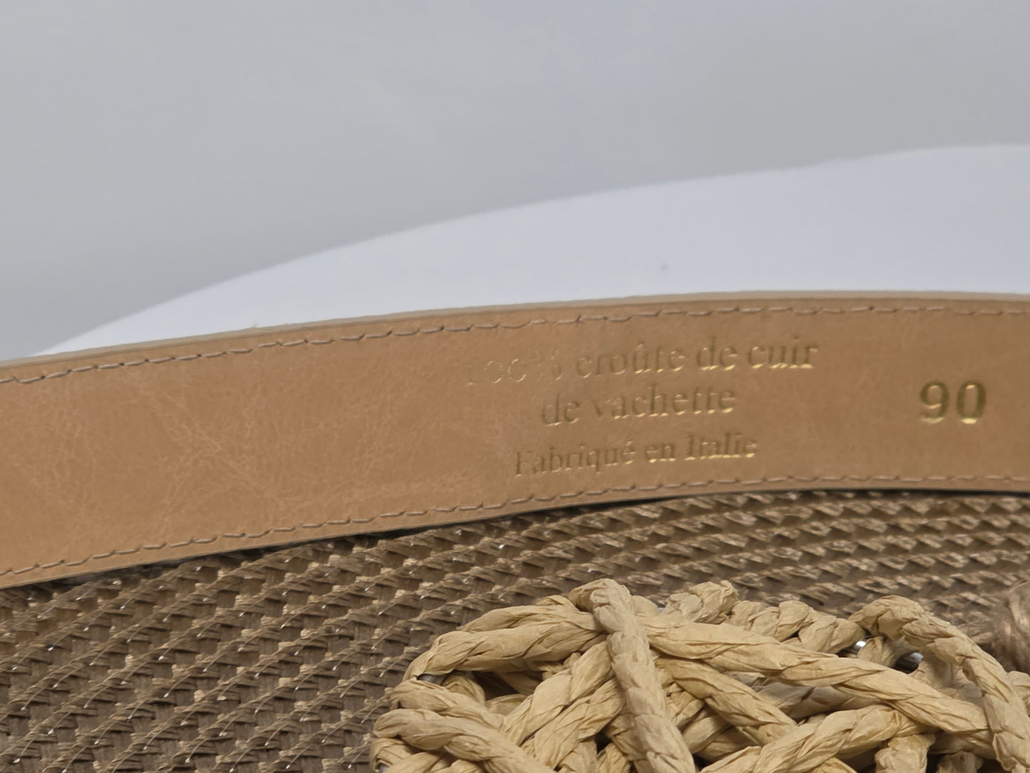 Ceinture Croûte de Cuir Beige