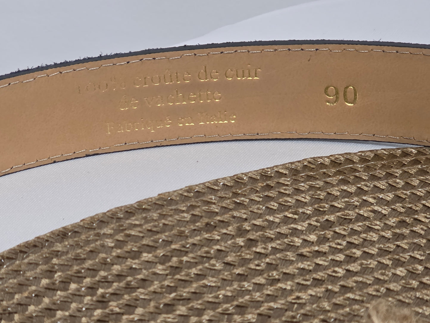 Ceinture Croûte de Cuir Bleu Marine