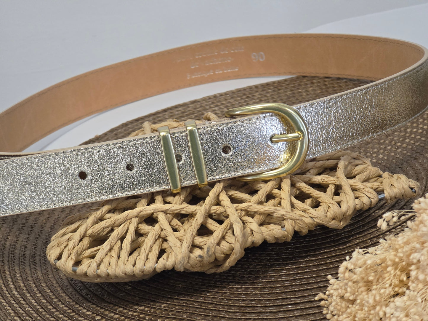 Ceinture croûte de Cuir Doré