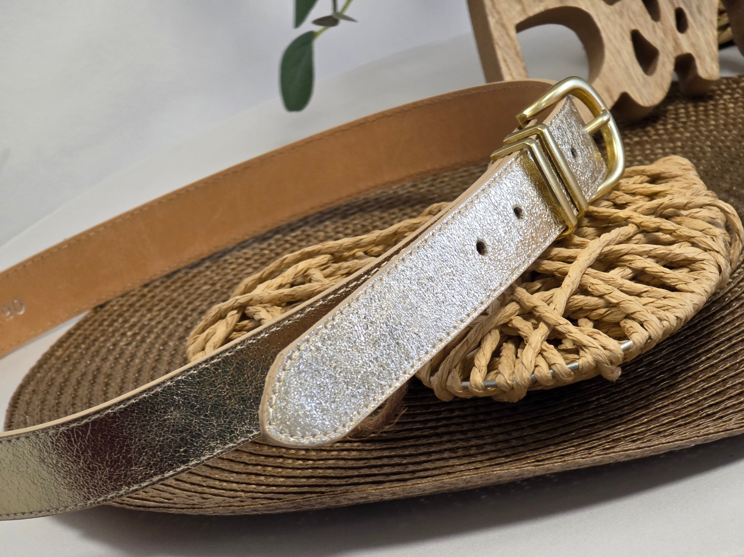 Ceinture croûte de Cuir Doré