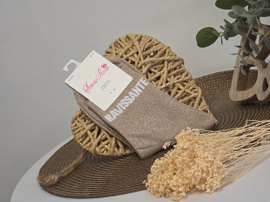RAVISSANTE - Chaussette à Paillette Taupe