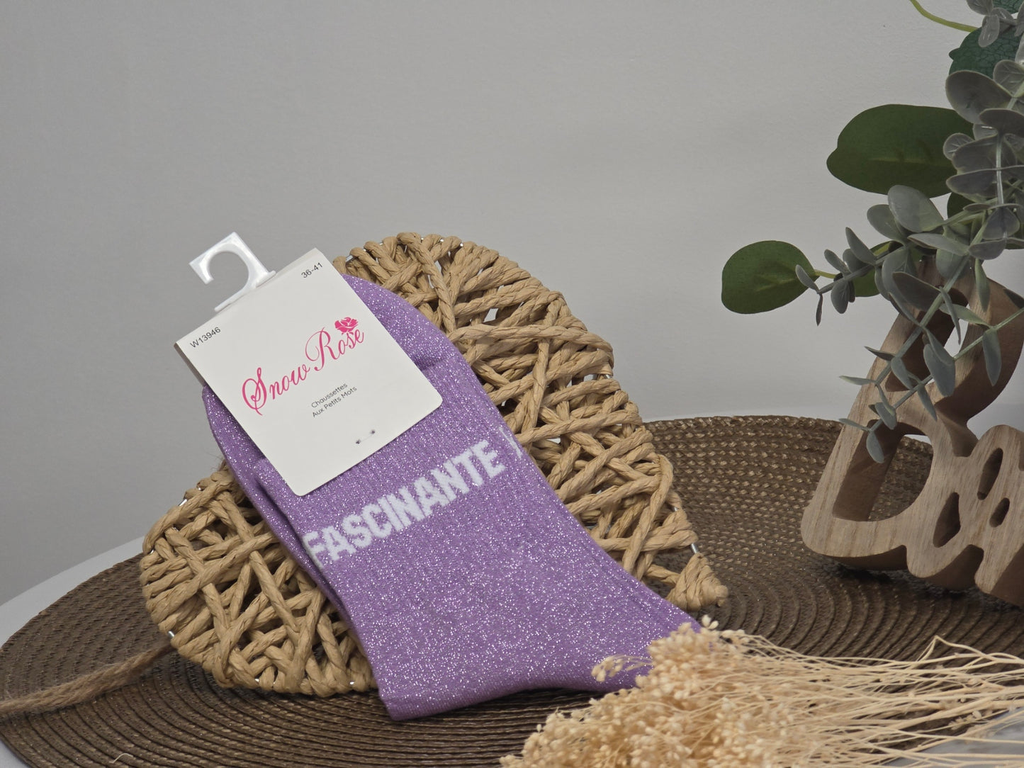 FASCINANTE - Chaussette à Paillette Violet