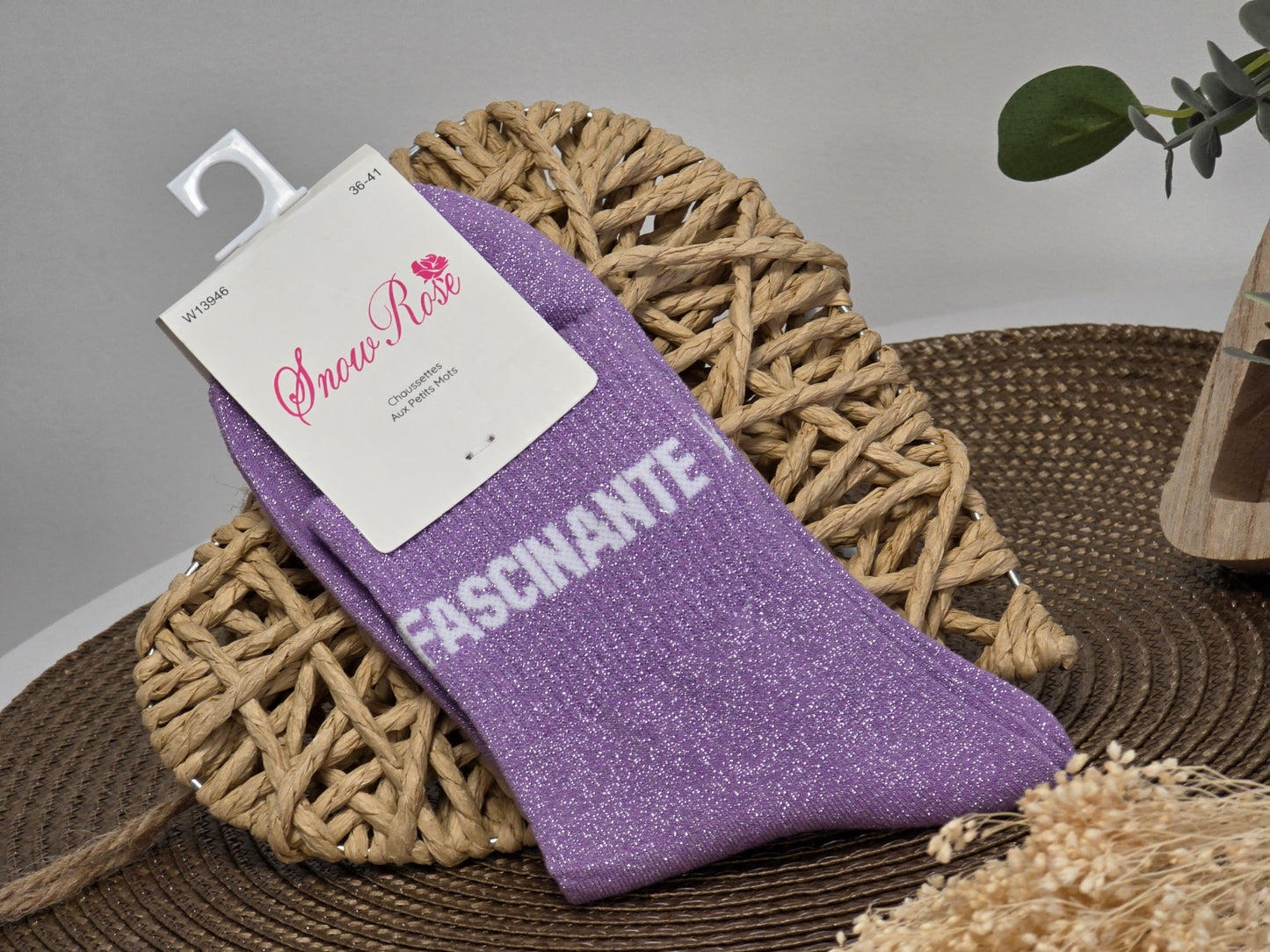 FASCINANTE - Chaussette à Paillette Violet
