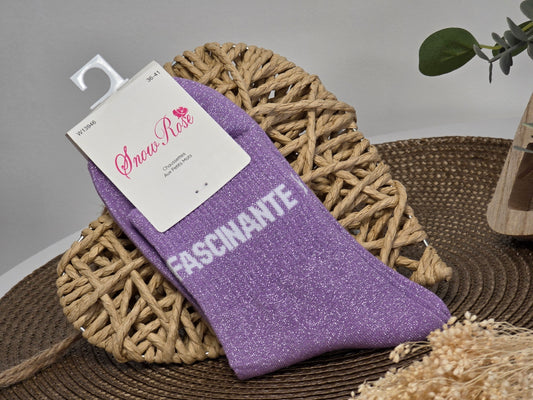 FASCINANTE - Chaussette à Paillette Violet