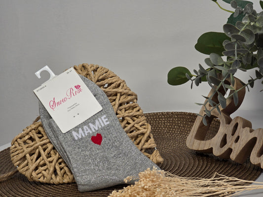 MAMIE - Chaussette à Paillette Gris