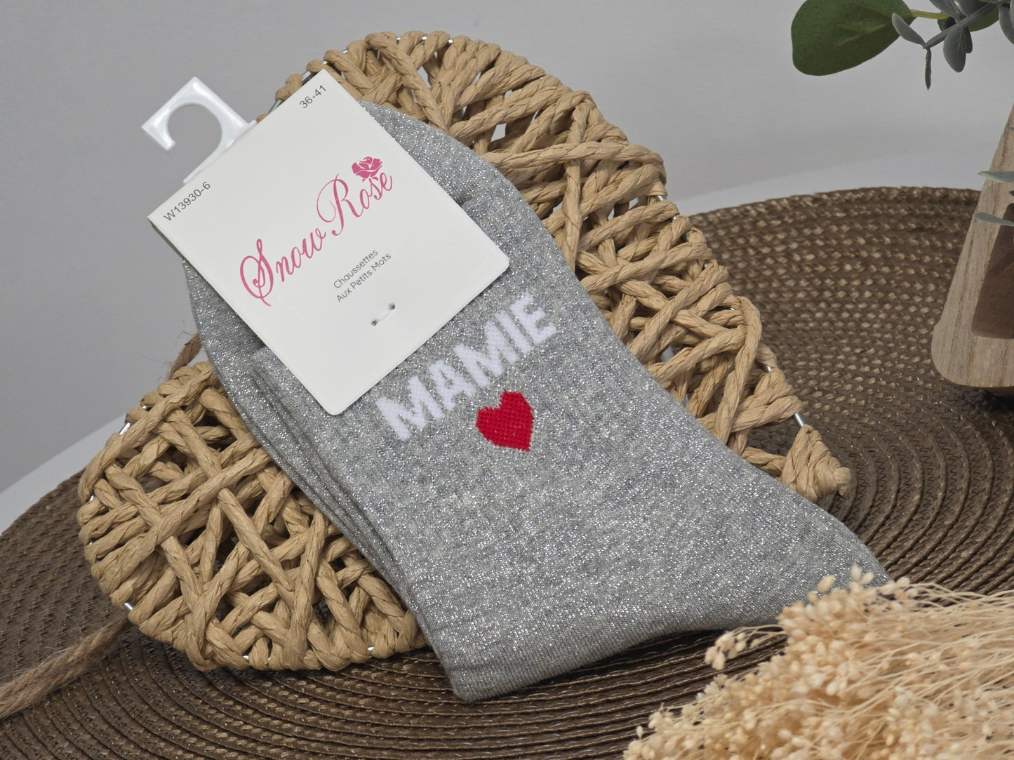 MAMIE - Chaussette à Paillette Gris
