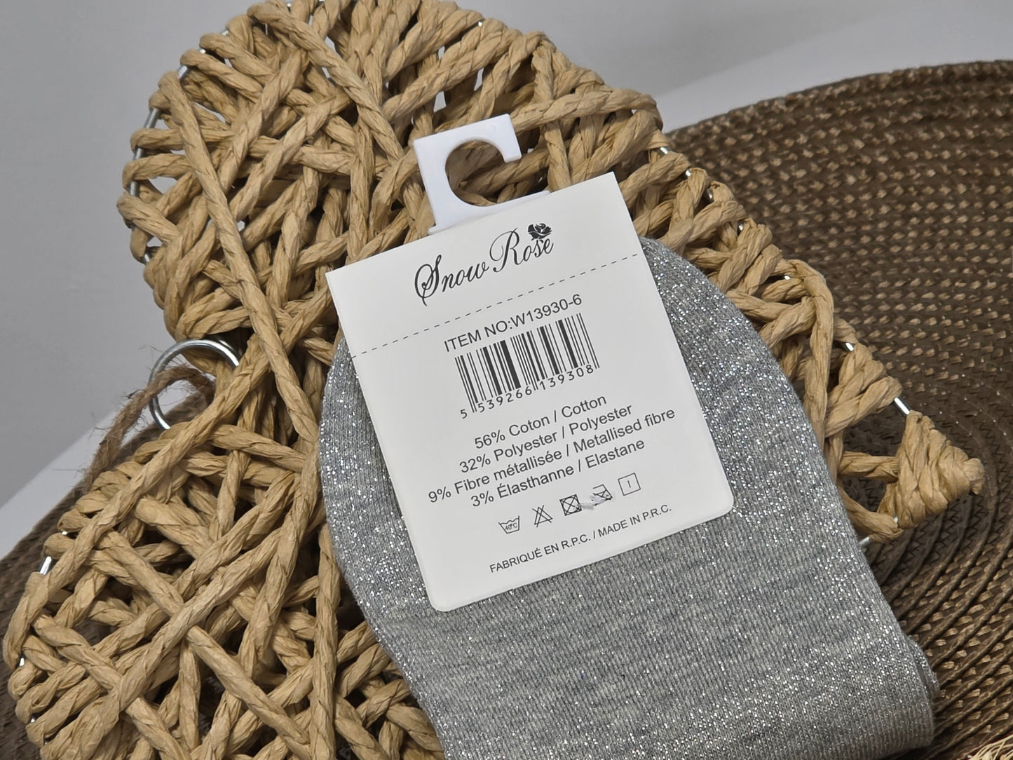 MAMIE - Chaussette à Paillette Gris