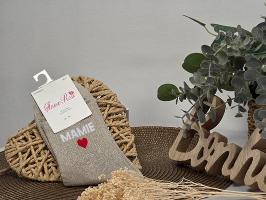 MAMIE - Chaussette à Paillette Taupe