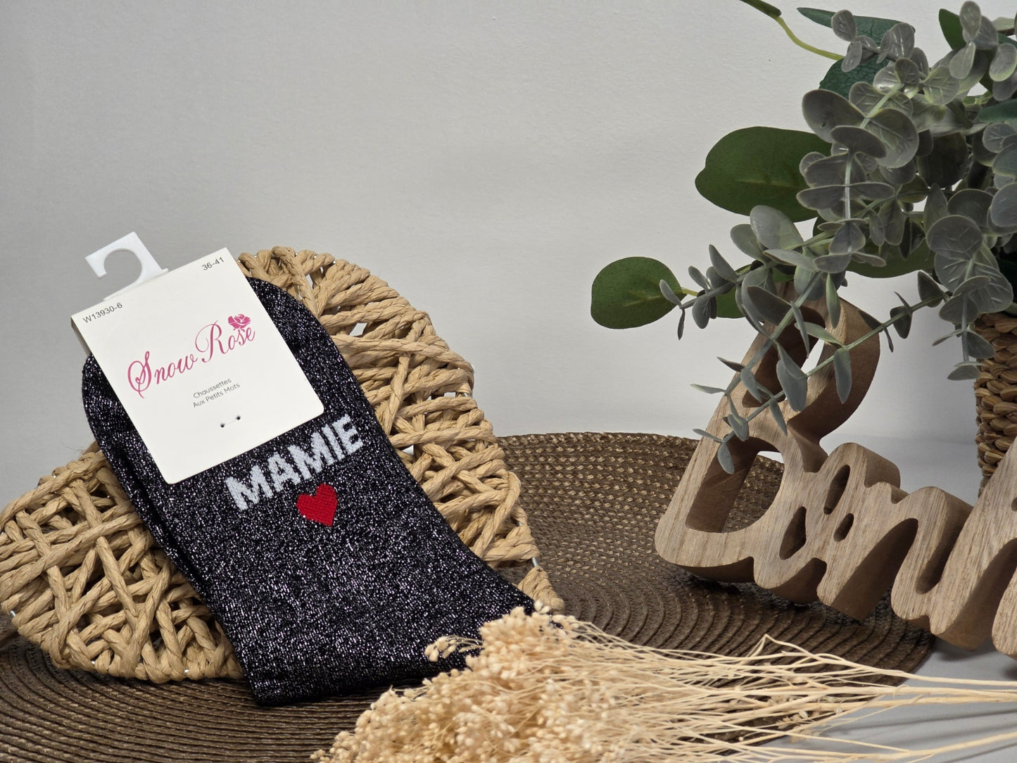 MAMIE - Chaussette à Paillette Noir