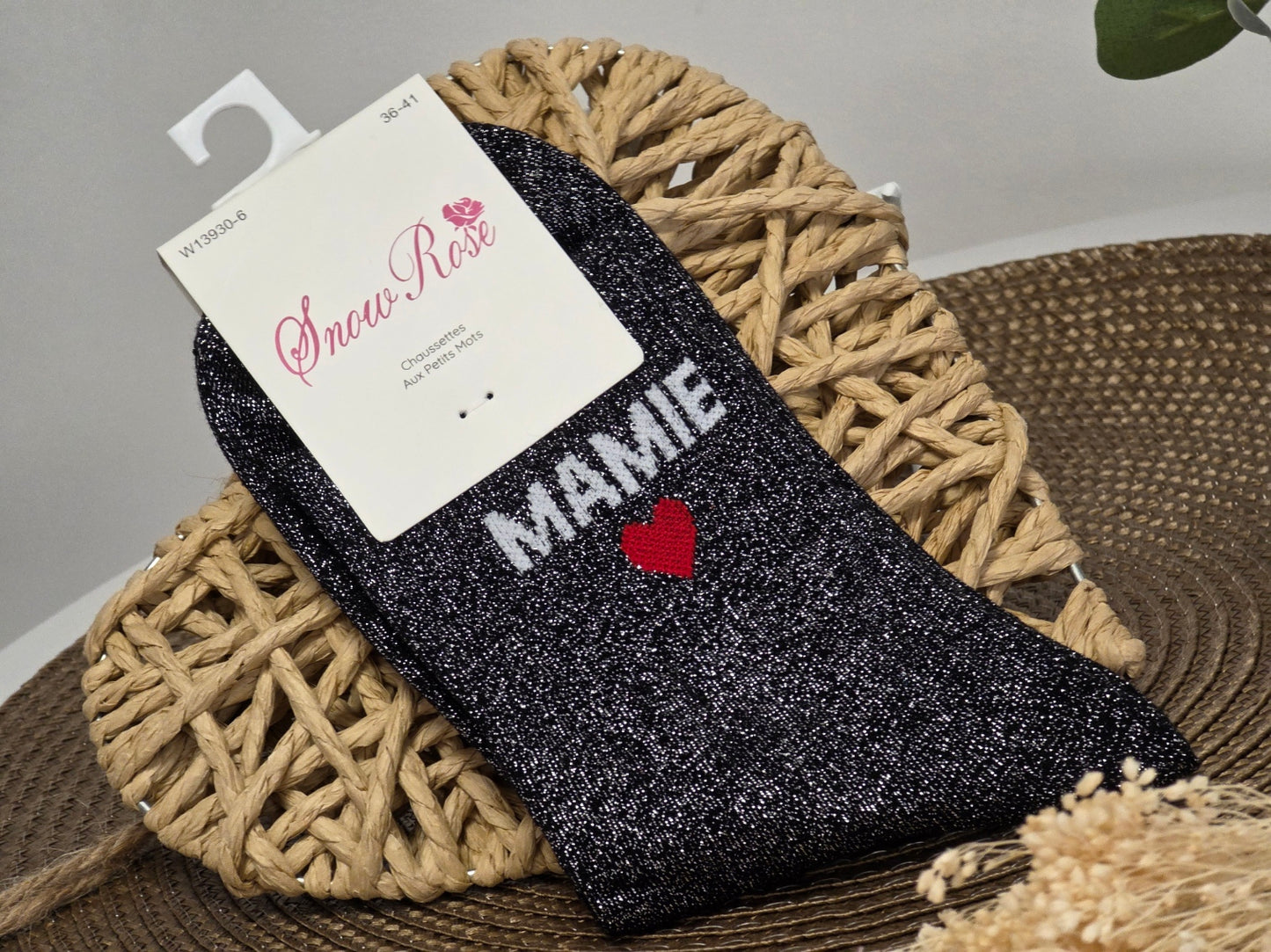 MAMIE - Chaussette à Paillette Noir