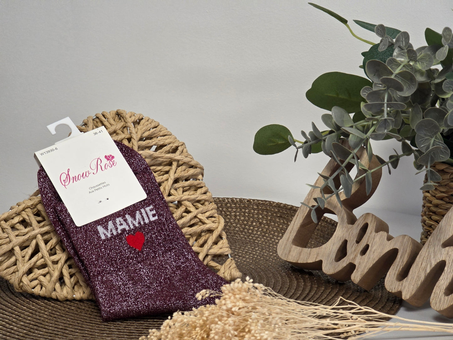 MAMIE - Chaussette à Paillette Bordeaux