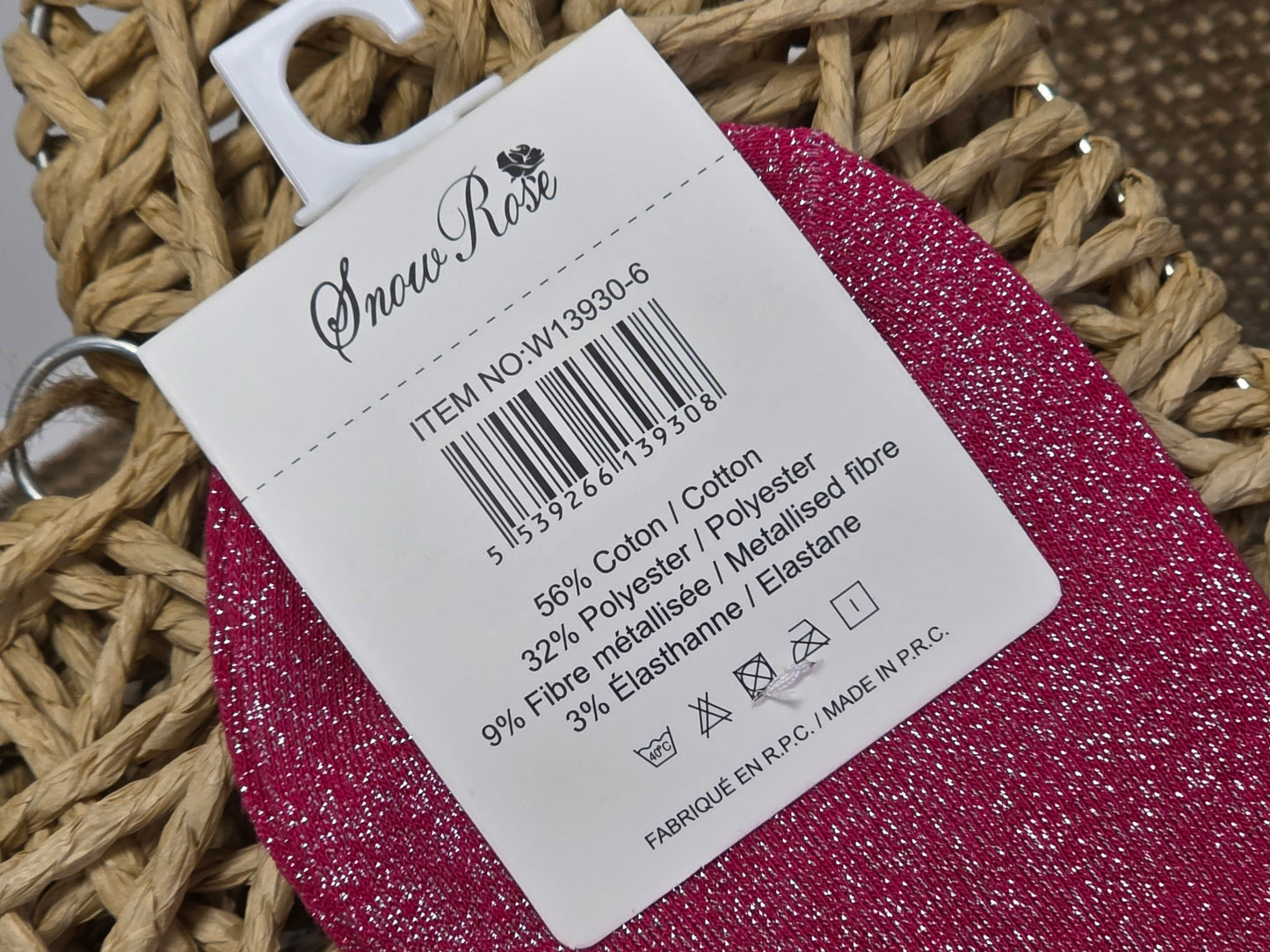 MAMIE - Chaussette à Paillette Fuchsia