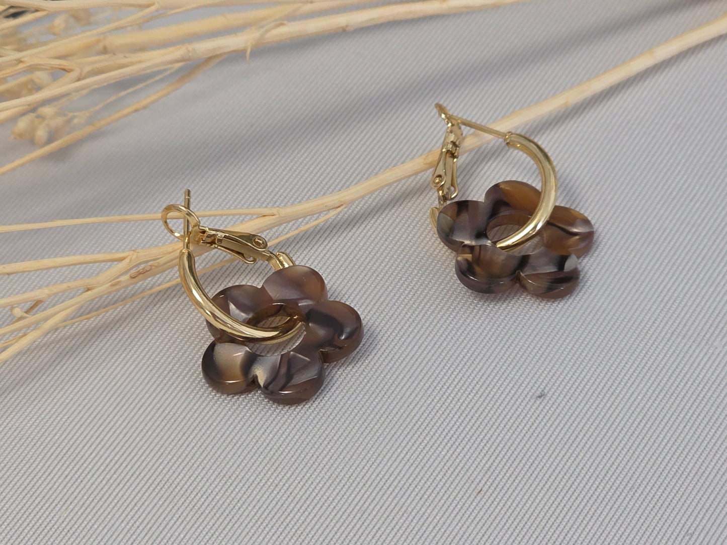 Notre Collection de Bijoux - Boucle d'Oreille Fleur Multicolore