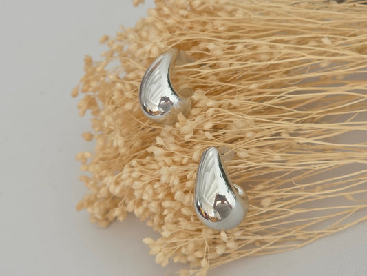 Notre Collection de Bijoux - Boucle d'Oreille Goutte D'eau Argenté