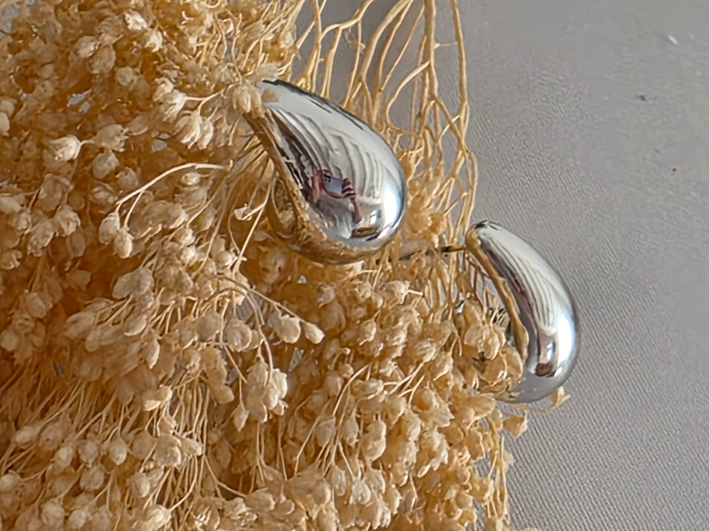 Notre Collection de Bijoux - Boucle d'Oreille Goutte D'eau Argenté