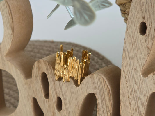 Notre Collection de Bijoux - Bague Texturé Doré