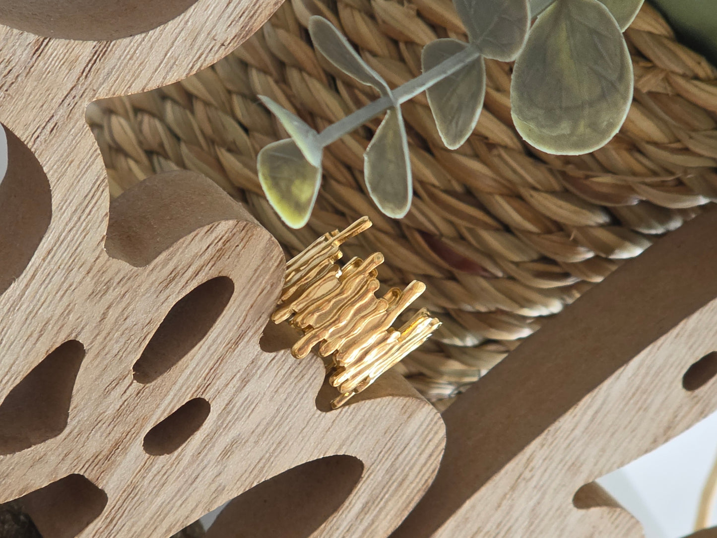 Notre Collection de Bijoux - Bague Texturé Doré