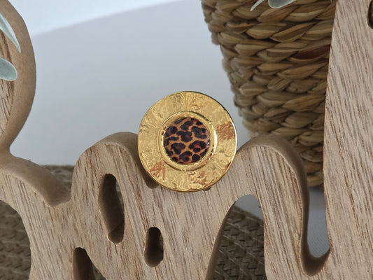 Notre Collection de Bijoux - Bague Ronde Perle Léopard
