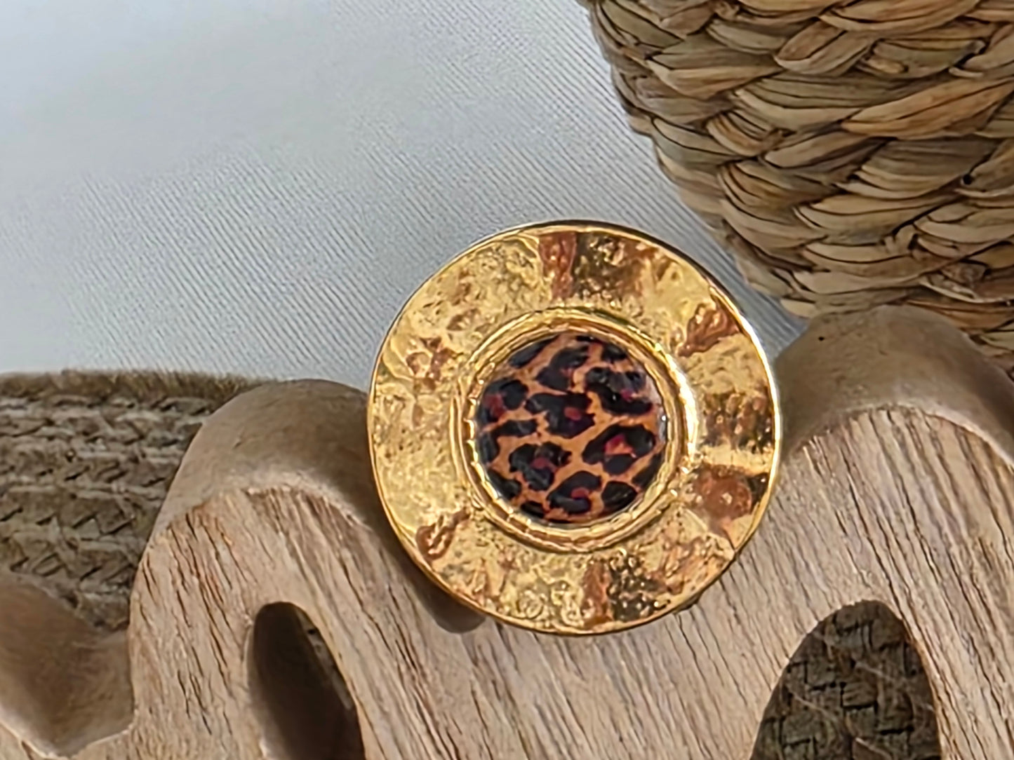 Notre Collection de Bijoux - Bague Ronde Perle Léopard