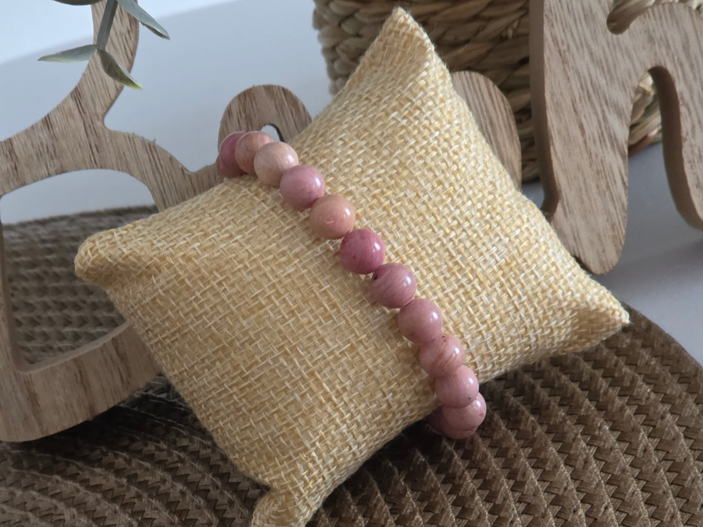 Bracelet Elasticité Œil de Tigre Rosé