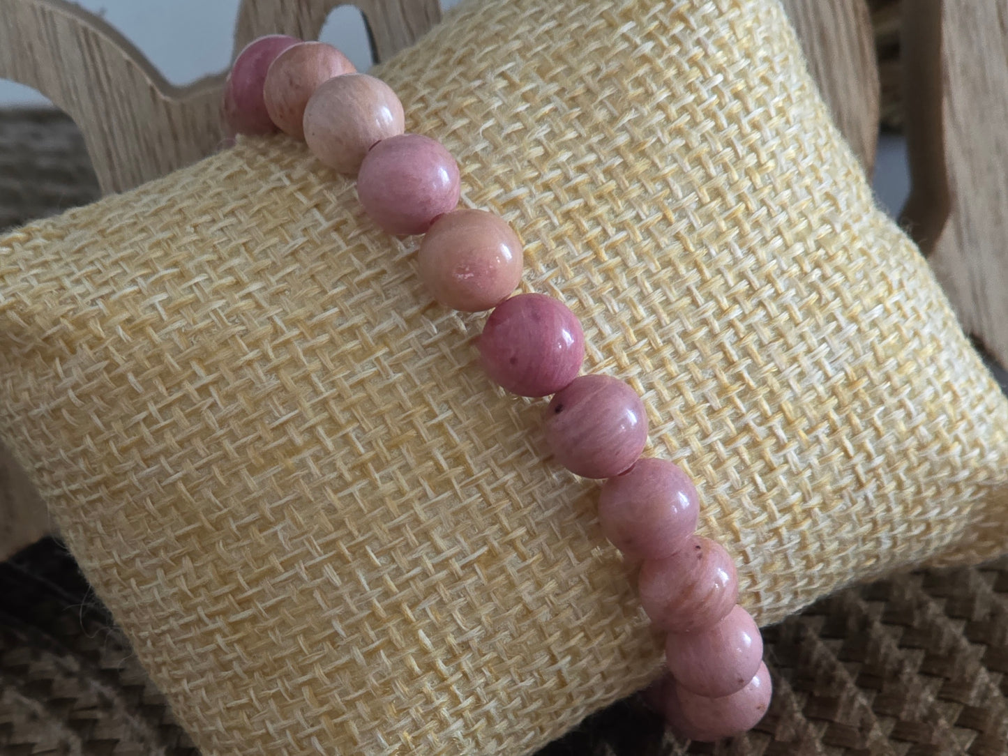 Bracelet Elasticité Œil de Tigre Rosé