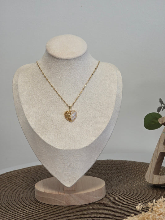 Notre Collection de Bijoux - Pendentif Forme Cœur Strass à Aile Ouvrant