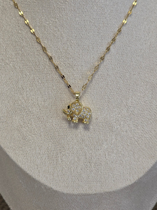 Notre Collection de Bijoux - Pendentif Eléphant à Strass