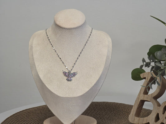 Notre Collection de Bijoux - Pendentif Aigle Argenté à Strass Coloré