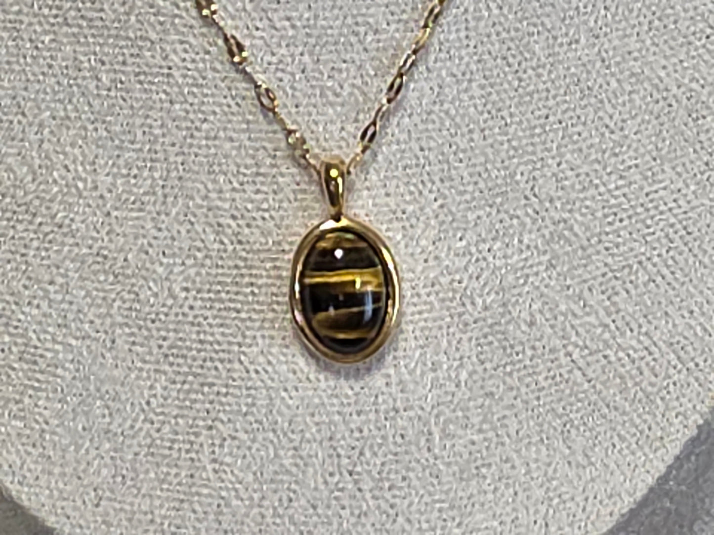 Notre Collection de Bijoux - Pendentif Perle Œil de Tigre