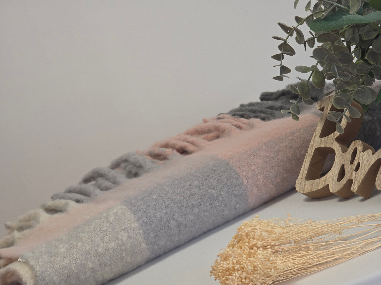 Echarpe Femme Patchwork Rose Pâle