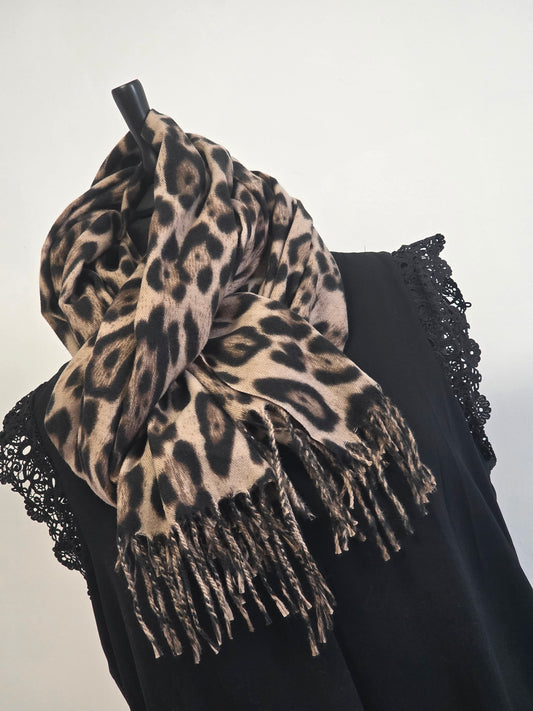 Echarpe Femme Léopard Maronné