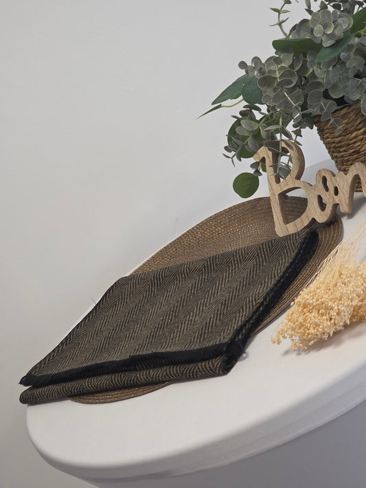 Nos Foulards Homme Tons Noir Effet Beige Rayé