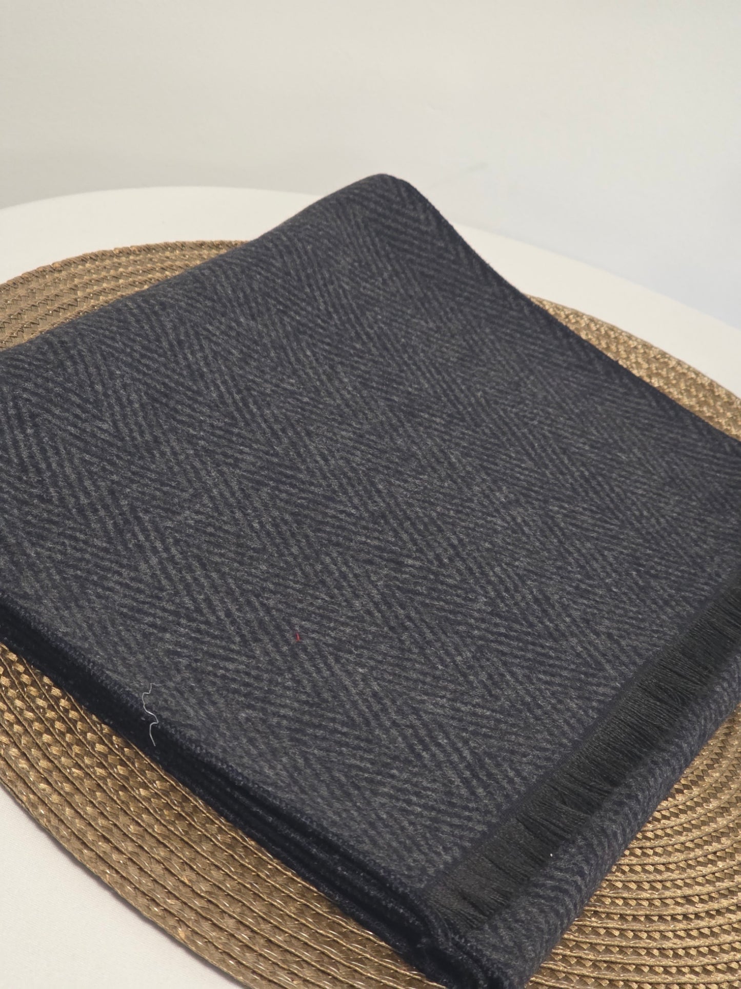 Nos Foulards Homme Tons Gris Foncé Rayé