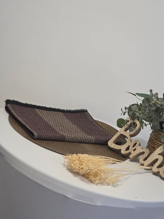 Nos Foulards Homme Marron Rayé