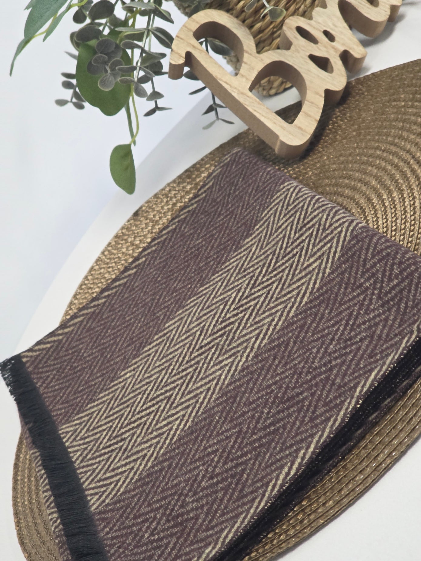 Nos Foulards Homme Marron Rayé