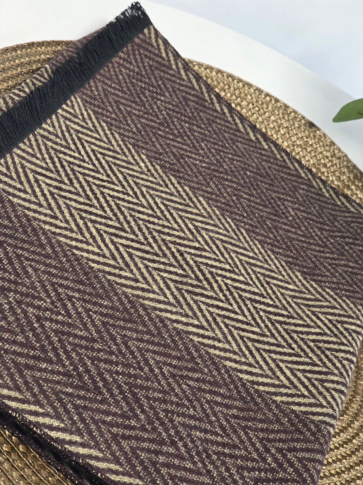 Nos Foulards Homme Marron Rayé